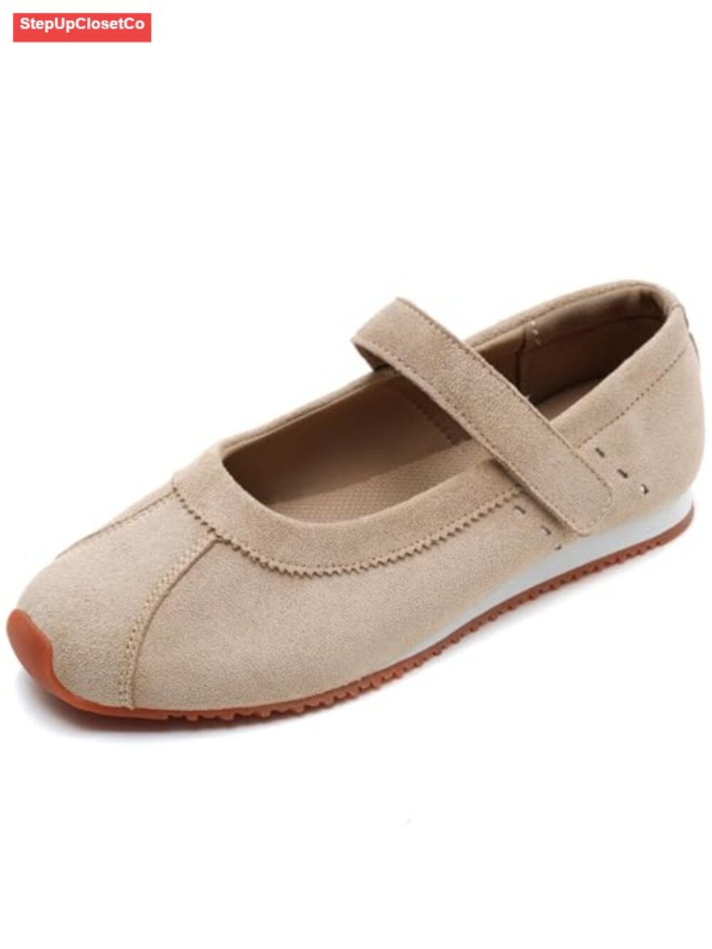 Womens Mary Jane Sneakers Ballet Flats Comfort Slip On Walking Shoes Faux Suede